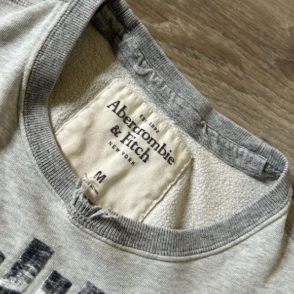 Light Grey Abercrombie & Fitch distressed Crewneck - Picture 3 of 3
